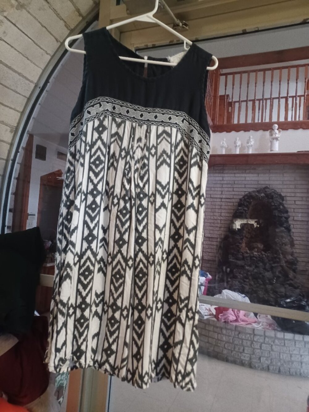 California Moon Rise Women's Sun Dress Small Black & White
